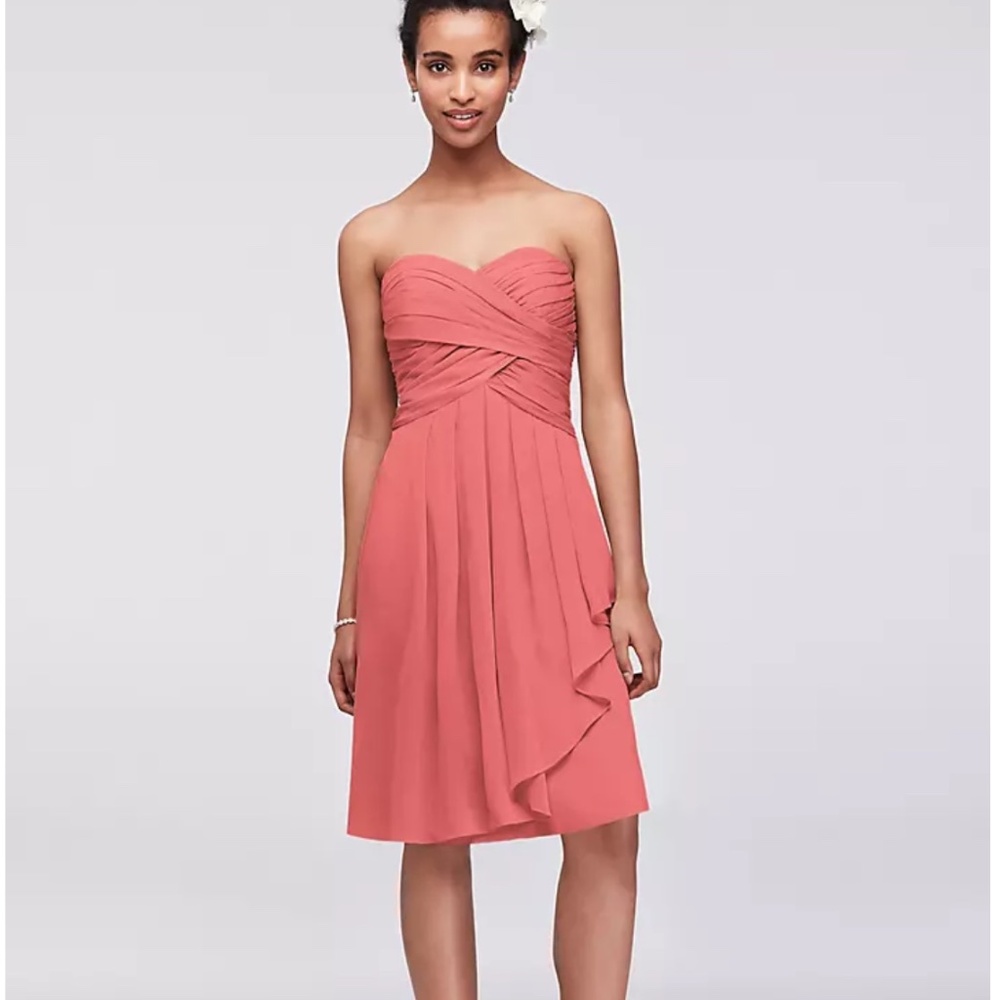 DAVID’S BRIDAL coral mini dress size 8
